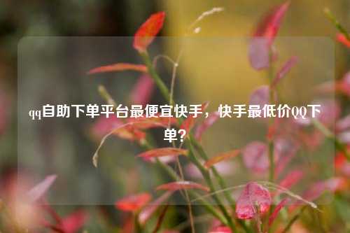 qq自助下单平台最便宜快手，快手最低价QQ下单？